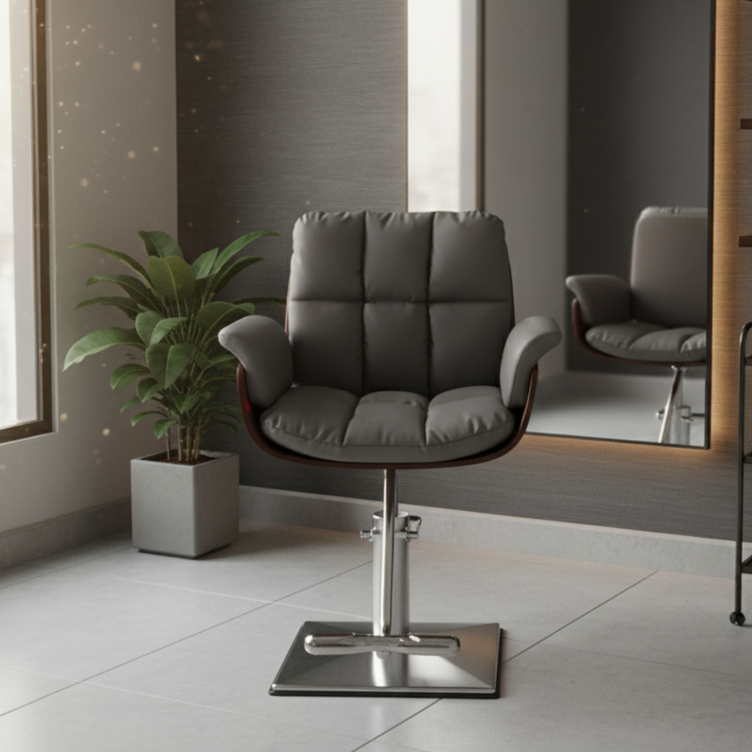 Sillón Peluqueria para Salón Detalles en Madera Verona Wood Pro 1
