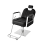 Sillón de Barbería Profesional Hidráulico Negro con Apoyapiés y Base Metálica Line Pro - Miniatura 2