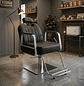 Sillón de Barbería Profesional Hidráulico Negro con Apoyapiés y Base Metálica Line Pro - Miniatura 1
