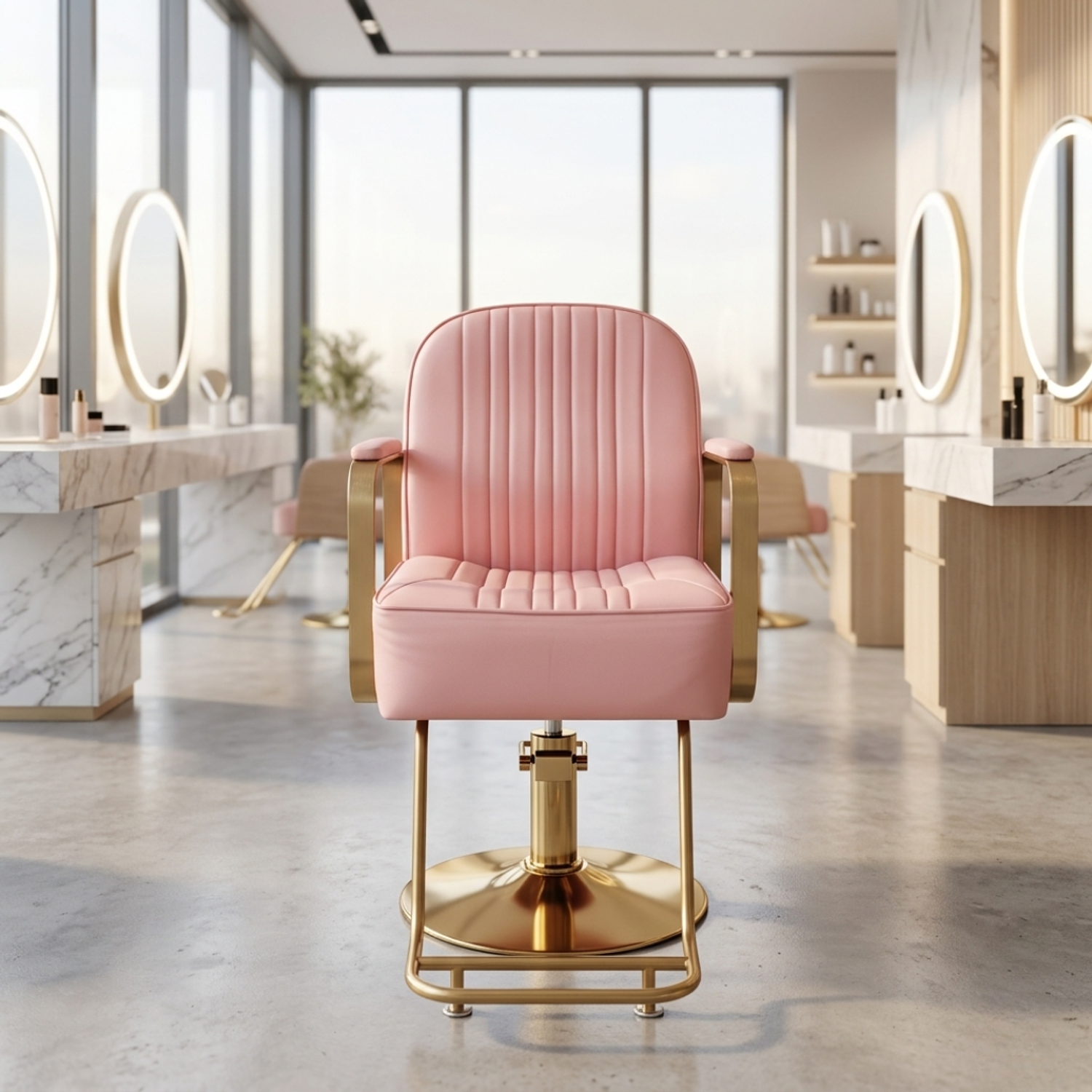 Sillon Peluqueria de Eco Cuero con Apoya Pies 2