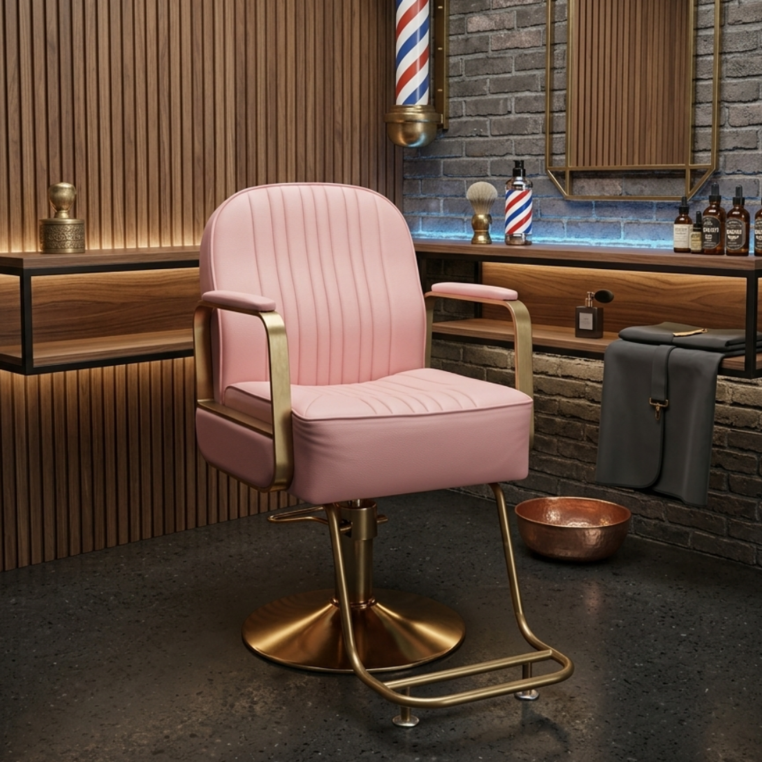 Sillon Peluqueria de Eco Cuero con Apoya Pies 1