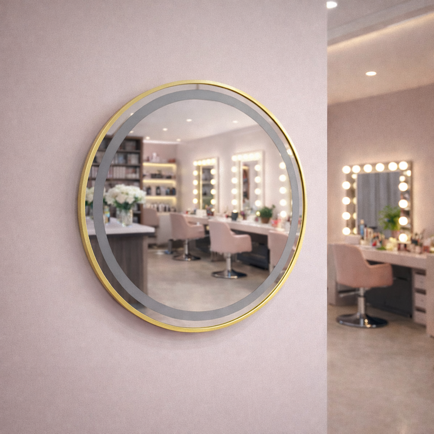 Espejo con Luz Led Redondo LED de 60 cm con Iluminación de Tres Tonos 7