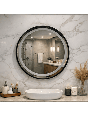 Espejo con Luz Led Redondo LED de 60 cm con Iluminación de Tres Tonos