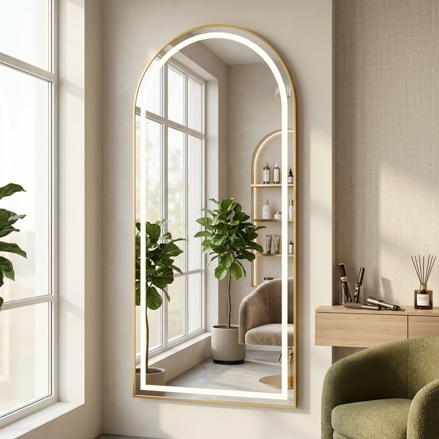 Espejo con Luz LED para Pared 150x70cm con Luz Touch  5