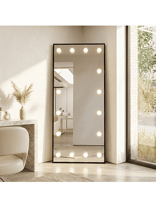 Espejo Camerino de Cuerpo Completo con Luces LED para Maquillaje y Salón de Belleza 170x70 cm