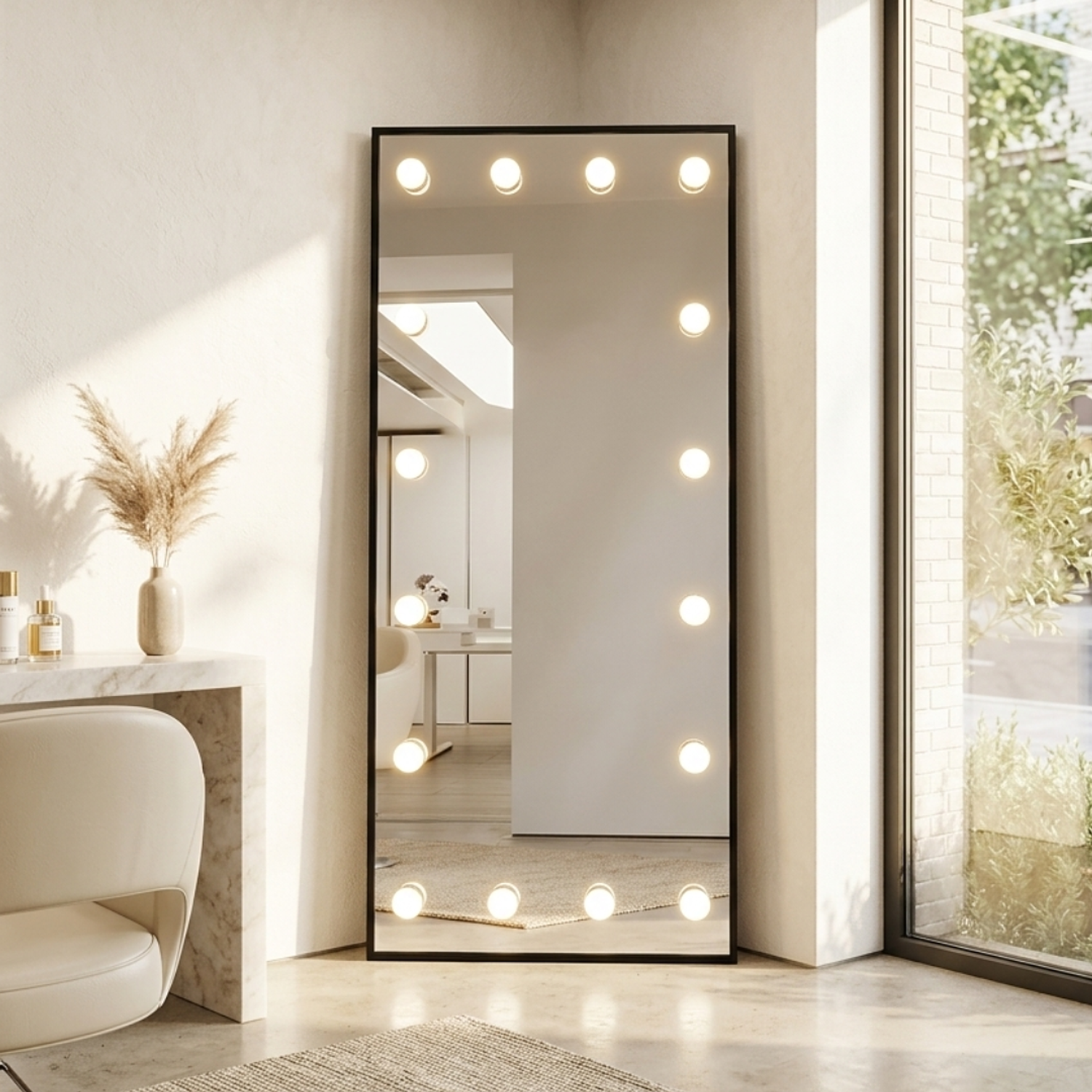 Espejo Camerino de Cuerpo Completo con Luces LED para Maquillaje y Salón de Belleza 170x70 cm 1