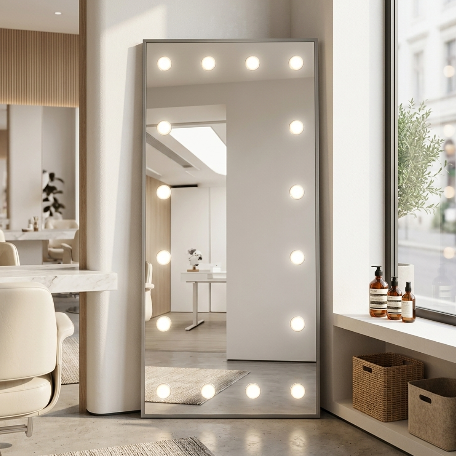 Espejo Camerino de Cuerpo Completo con Luces LED para Maquillaje y Salón de Belleza 170x70 cm 3