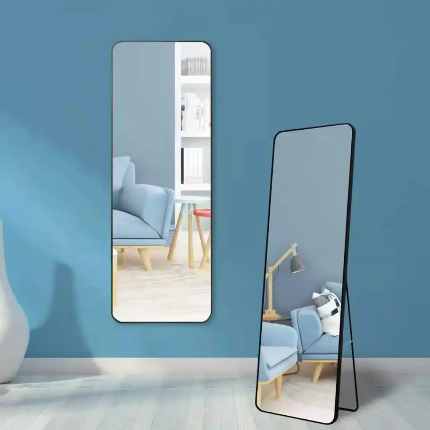 Espejo Moderno de Piso y Pared Rectangular con Marco Metálico 160 x 50 cm Aurora Frame 2