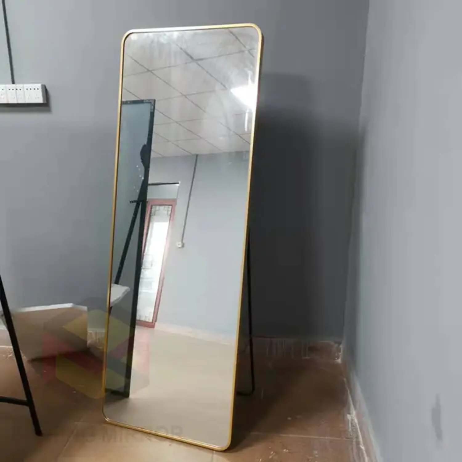 Espejo Moderno de Piso y Pared Rectangular con Marco Metálico 160 x 50 cm Aurora Frame 9