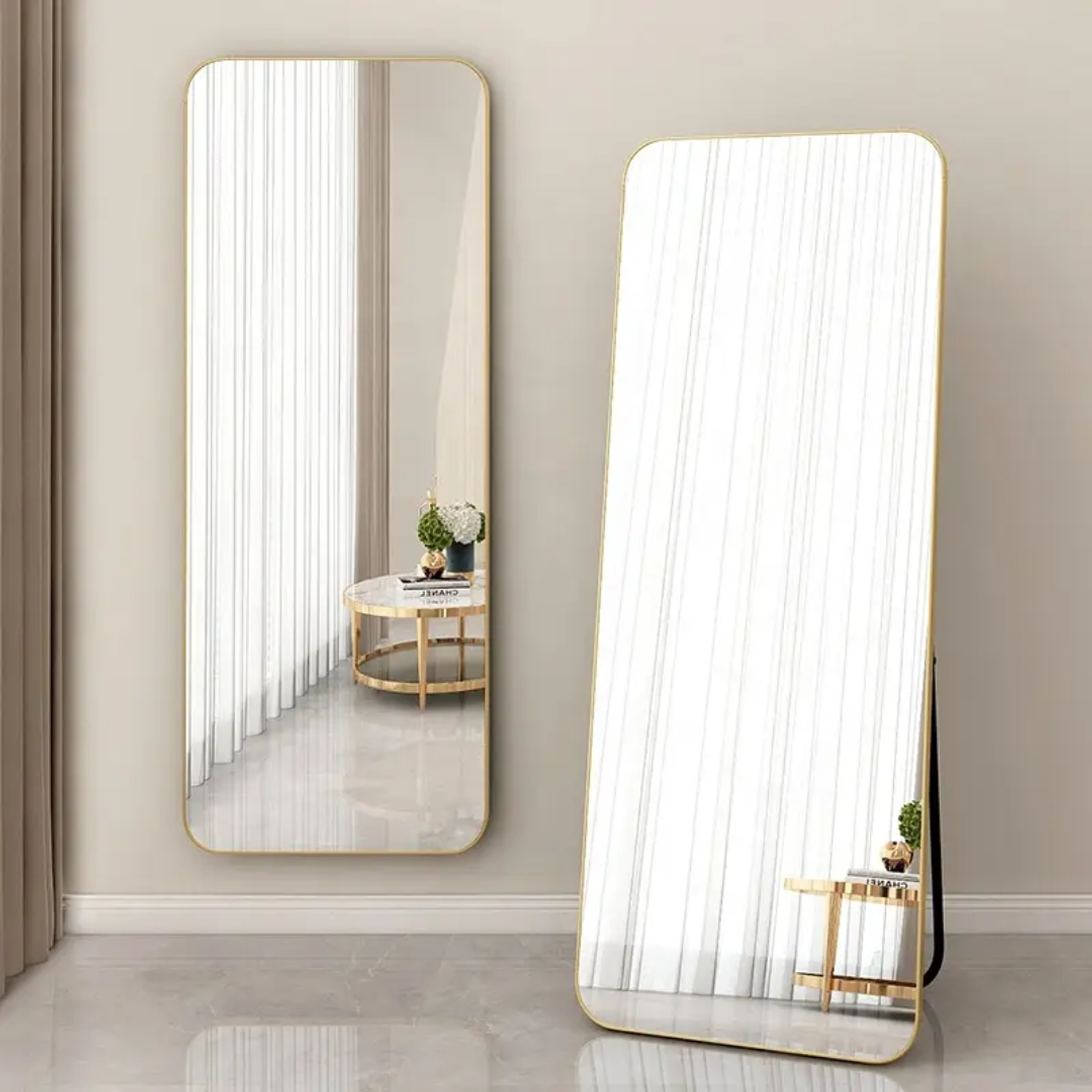 Espejo Moderno de Piso y Pared Rectangular con Marco Metálico 160 x 50 cm Aurora Frame 7