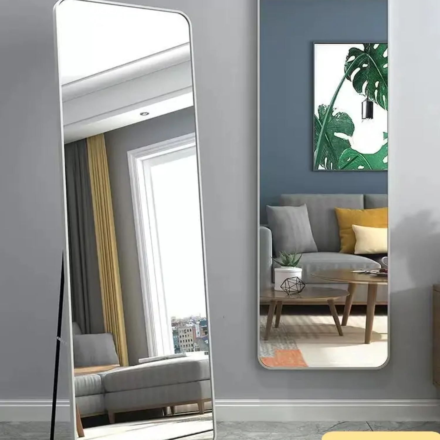 Espejo Moderno de Piso y Pared Rectangular con Marco Metálico 160 x 50 cm Aurora Frame 6