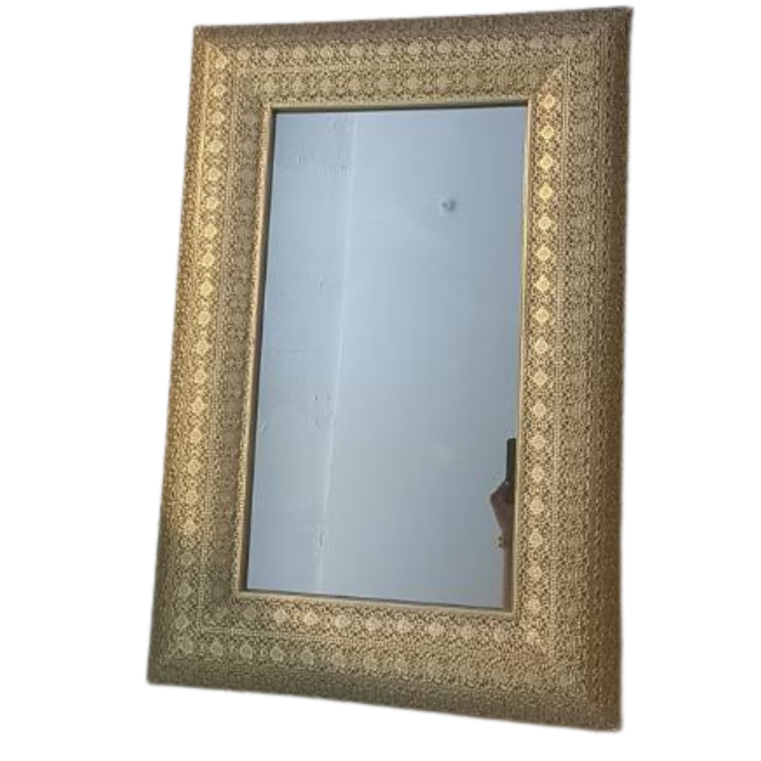 Espejo de Pared Rectangular Decorativo con Marco Dorado Ornamental 2