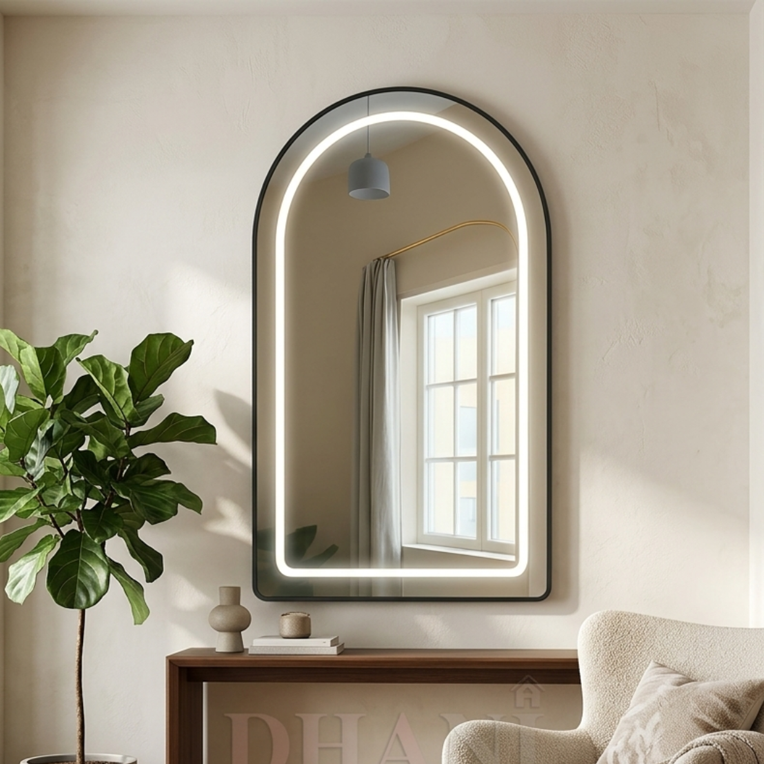 Espejo LED Arco Lux con Cajón Flotante 100 x 50 cm 4