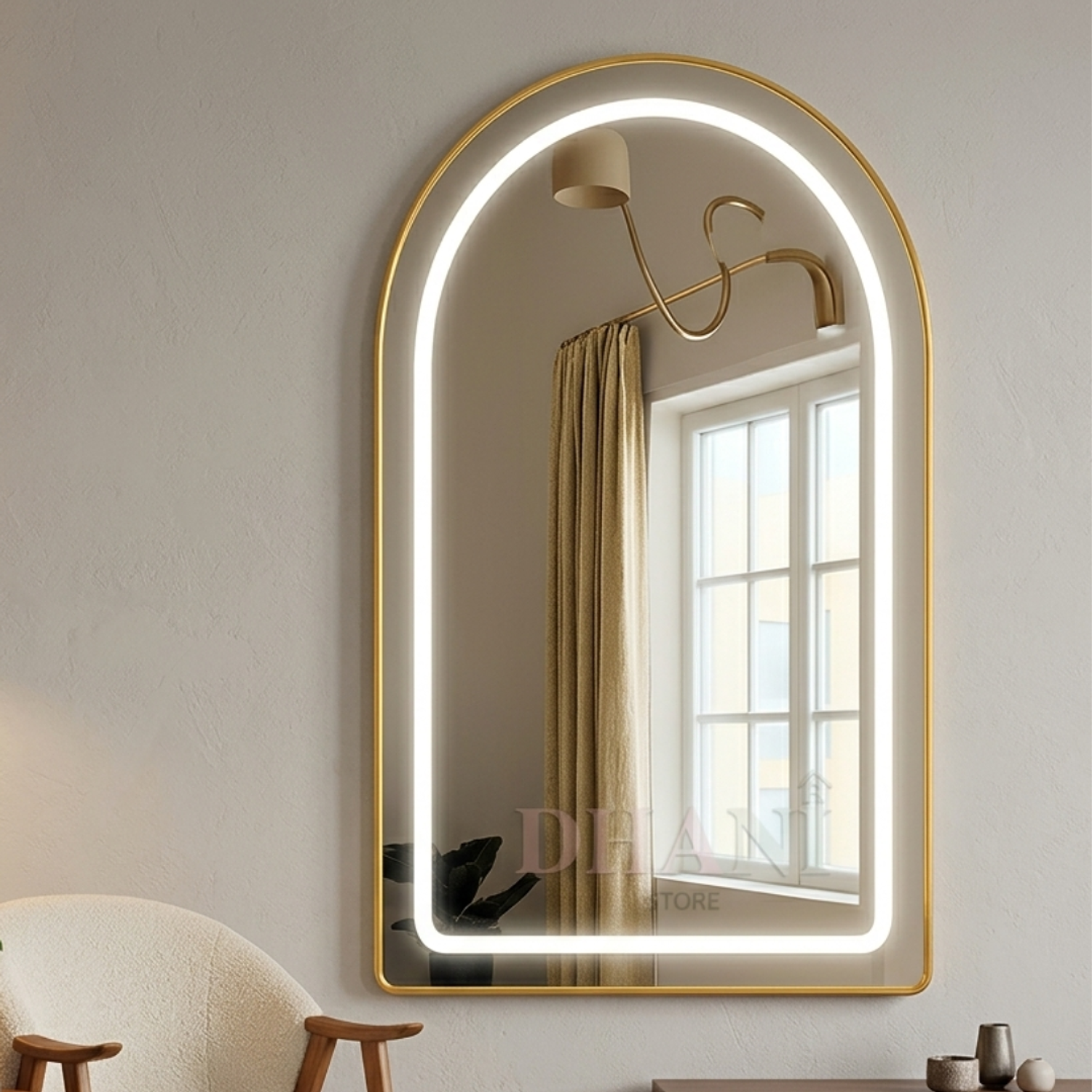 Espejo LED Arco Lux con Cajón Flotante 100 x 50 cm 1