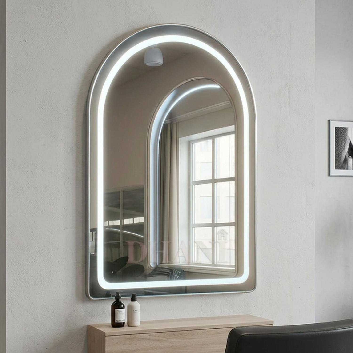 Espejo LED Arco Lux con Cajón Flotante 100 x 50 cm 7