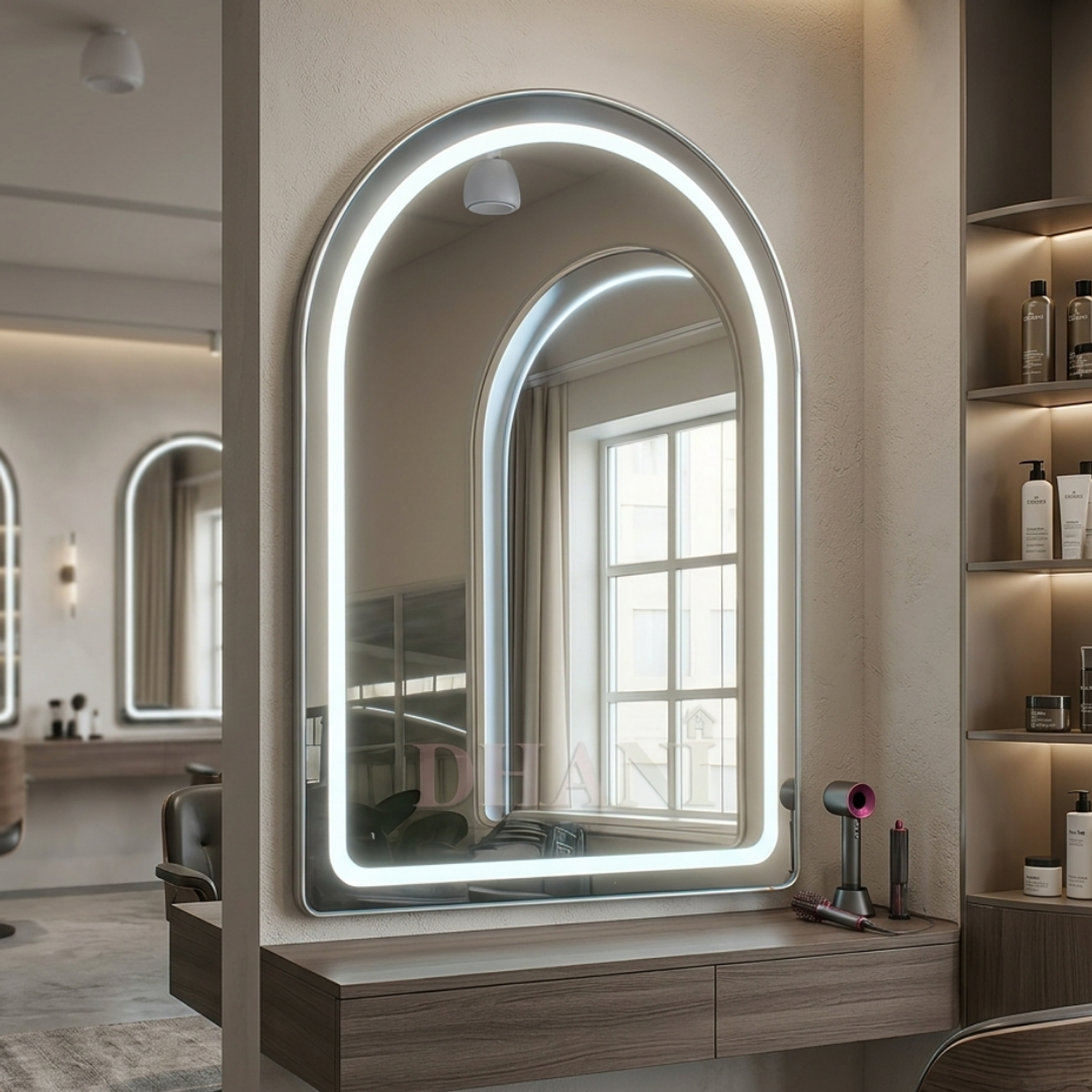 Espejo LED Arco Lux con Cajón Flotante 100 x 50 cm 8