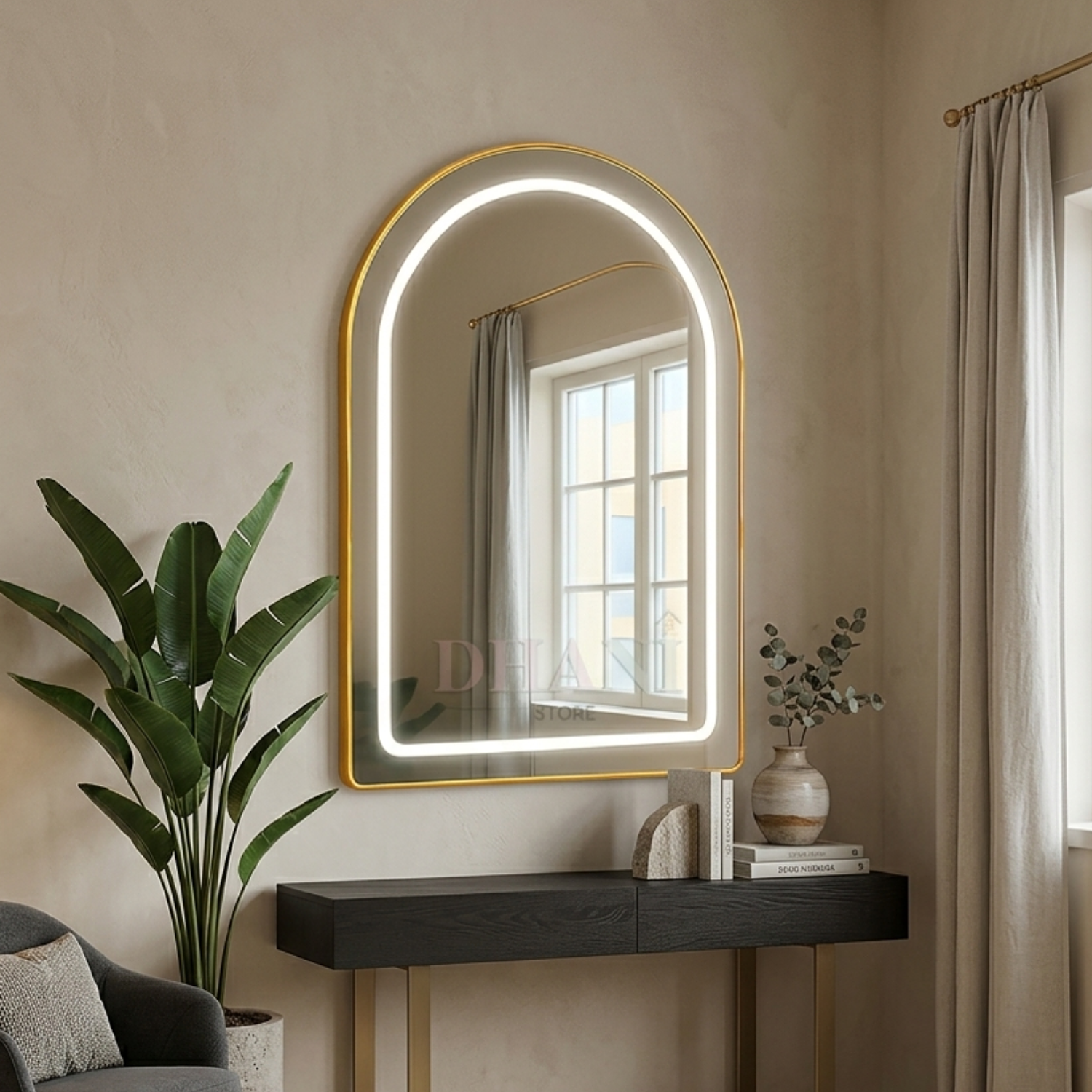 Espejo LED Arco Lux con Cajón Flotante 100 x 50 cm 2