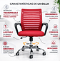 Silla de Oficina Ergonómica con Brazos y Ruedas | Altura Ajustable Mesh Transpirable - Miniatura 11