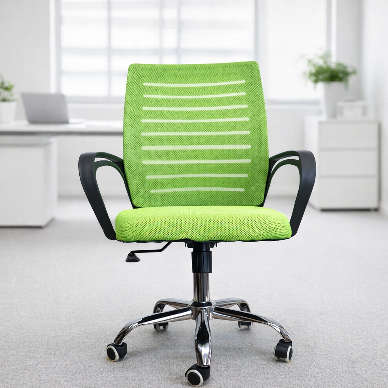 Silla de Oficina Ergonómica con Brazos y Ruedas | Altura Ajustable Mesh Transpirable 12