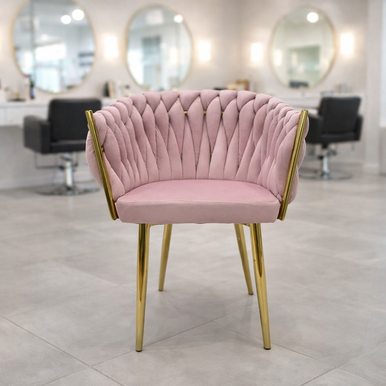 Silla Manicure Margaret con Patas Doradas para Salón de Belleza 7