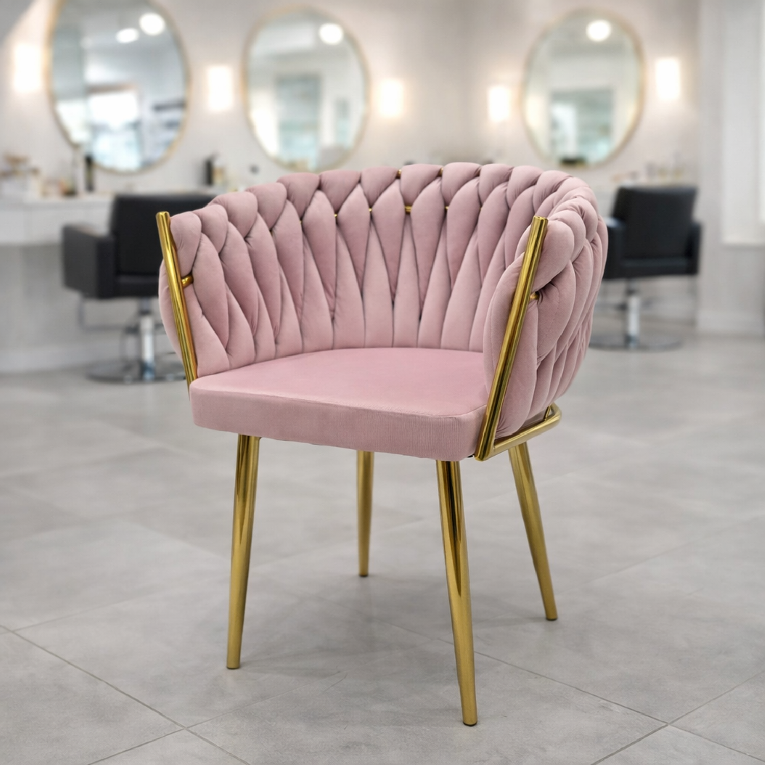 Silla Manicure Margaret con Patas Doradas para Salón de Belleza 9