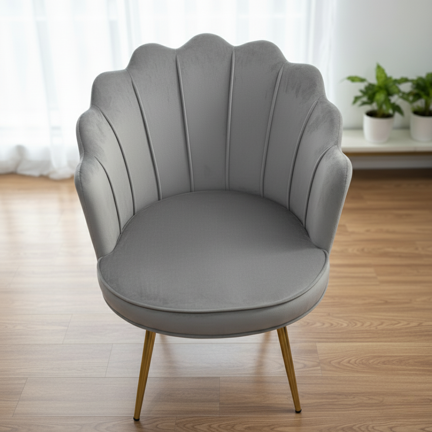 Silla de Felpa Moderna con Patas Doradas Aurora Velvet  3