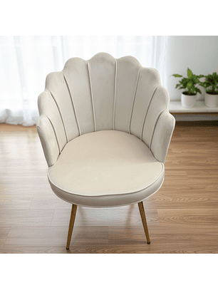 Silla de Felpa Moderna con Patas Doradas Aurora Velvet 