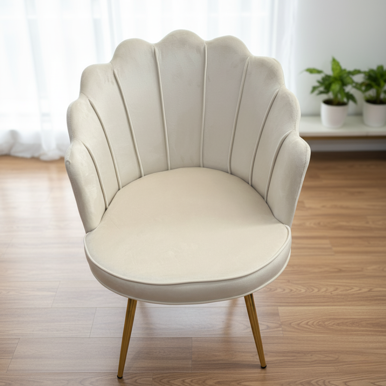 Silla de Felpa Moderna con Patas Doradas Aurora Velvet  1