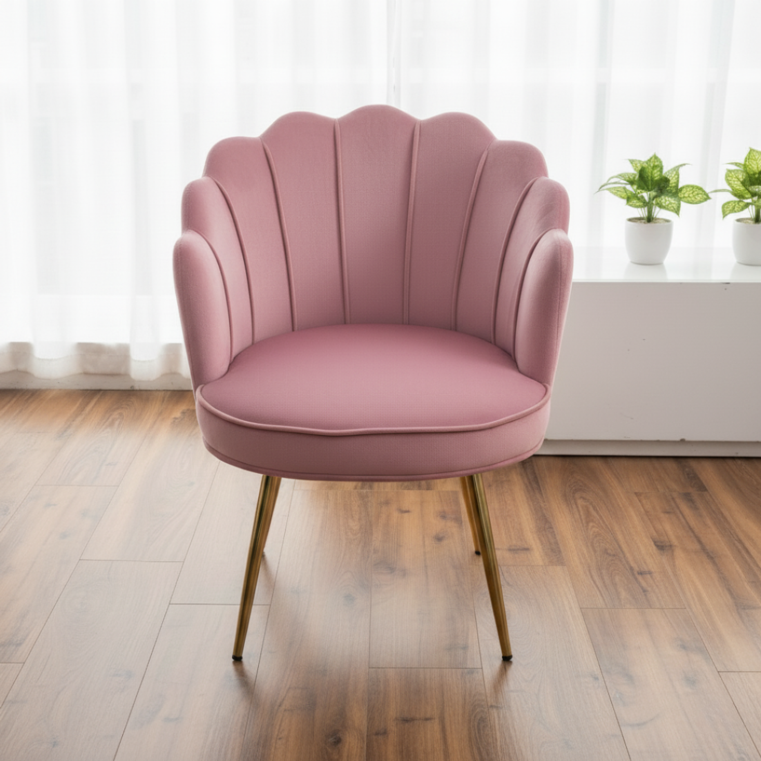 Silla de Felpa Moderna con Patas Doradas Aurora Velvet  5