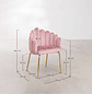Silla Concha de Terciopelo con Patas Doradas para Salón de Belleza y Tocador - Miniatura 8