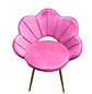 Silla Concha de Terciopelo para Salón de Belleza y Tocador con Patas Doradas - Miniatura 3