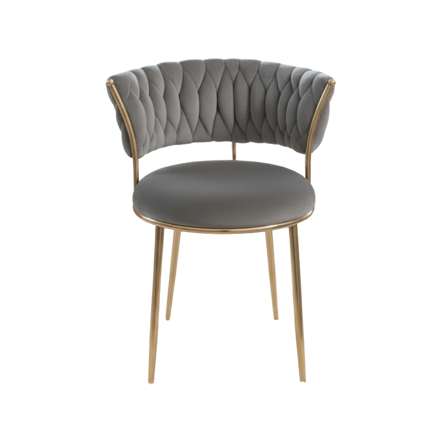 Silla Moderna Tapizada para Salón de Belleza, Tocador o Sala de Espera Aurora Velvet Gold 3