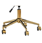Silla Moderna de Terciopelo Acolchado Beige con Base Dorada y Ruedas para Peluquería y Oficina Velvet Royal  - Miniatura 5