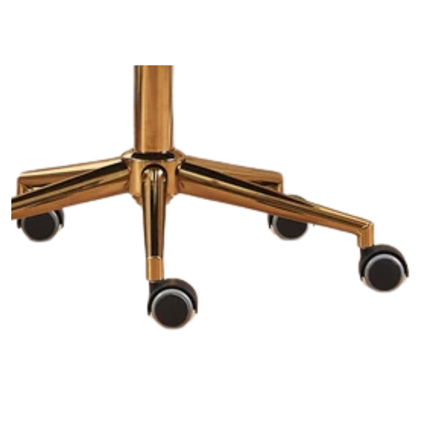 Silla de Terciopelo Gris Acolchada con Base Dorada y Ruedas Velvet Imperial Crown 4