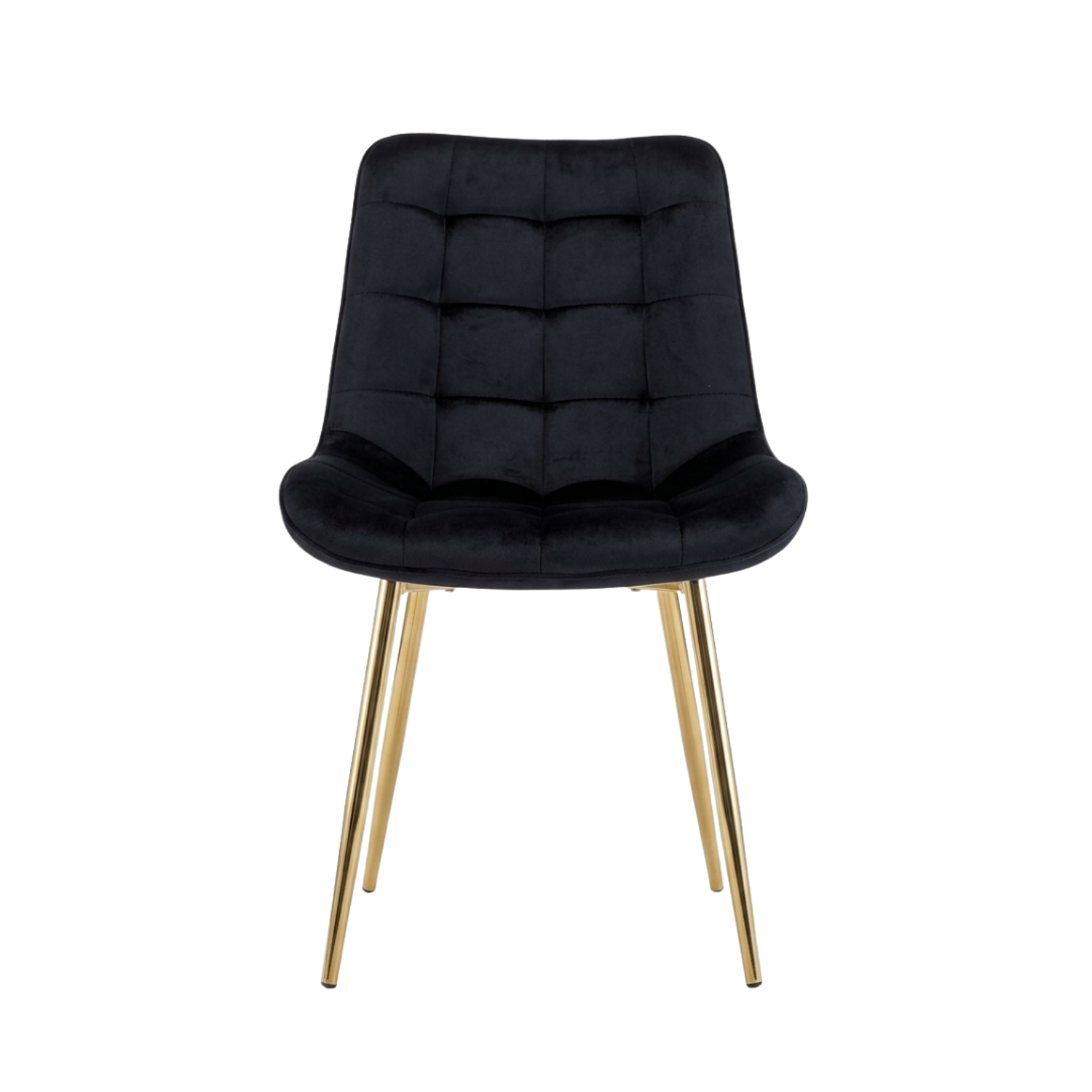 Silla Tapizada en Felpa Capitone con Patas Doradas Aurea Gold 9