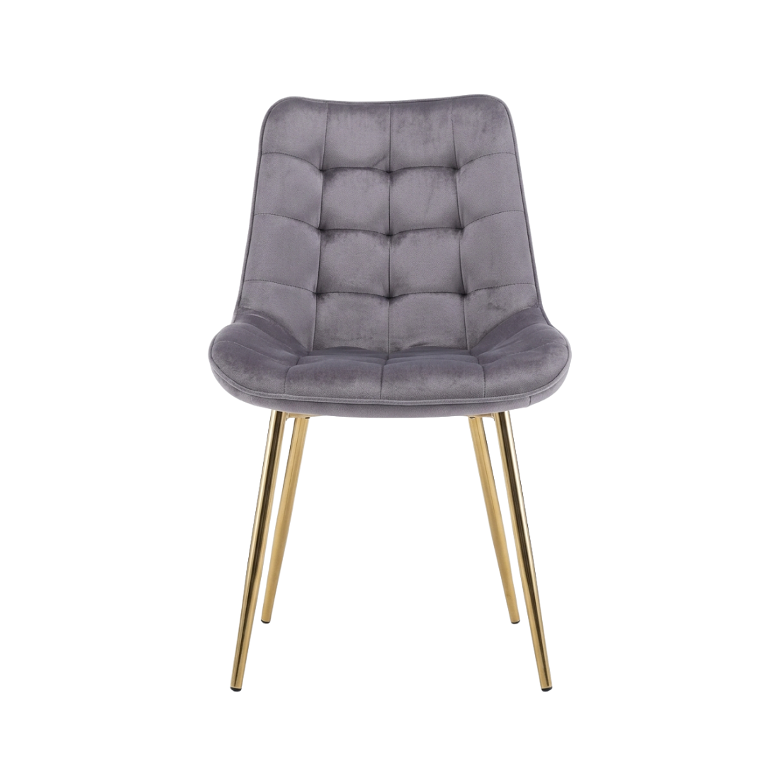 Silla Tapizada en Felpa Capitone con Patas Doradas Aurea Gold 3