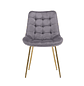 Silla Tapizada en Felpa Capitone con Patas Doradas Aurea Gold - Miniatura 3