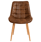 Silla Tapizada en PU Capitone con Patas Metal Color Madera WoodStyle - Miniatura 3
