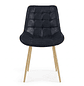 Silla Tapizada en PU Capitone con Patas Metálicas Doradas Aura - Miniatura 3