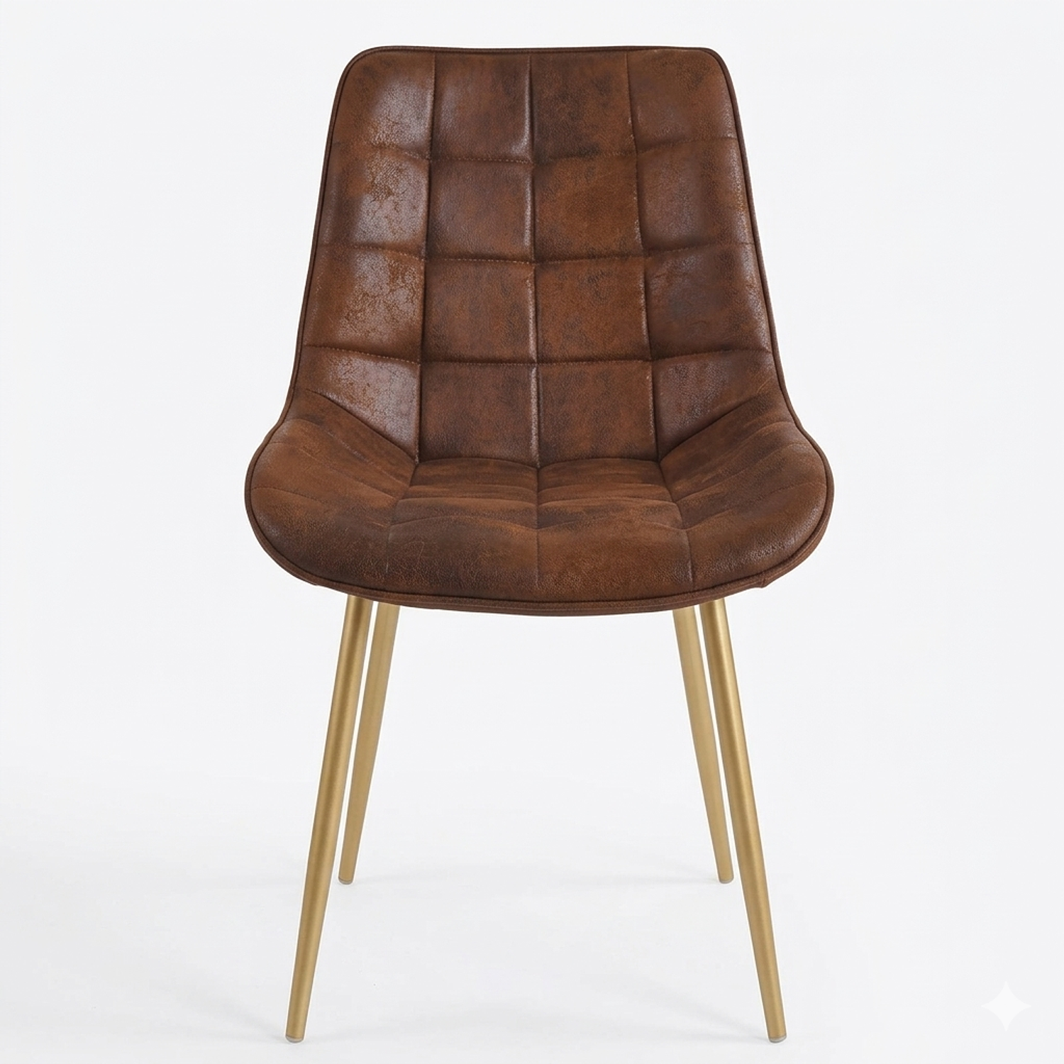 Silla Tapizada en PU Capitone con Patas Metálicas Doradas Aura 6