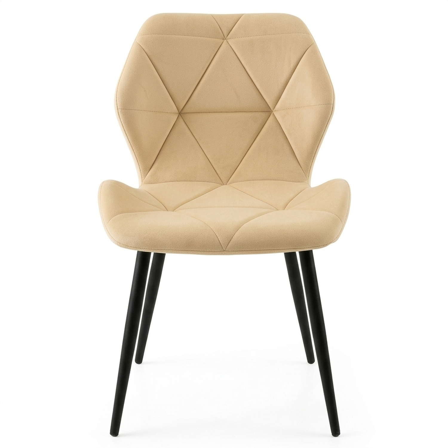 Silla Fiori Tapizada en Felpa Velvet Moderna con Diseño Geométrico y Patas Negras  6