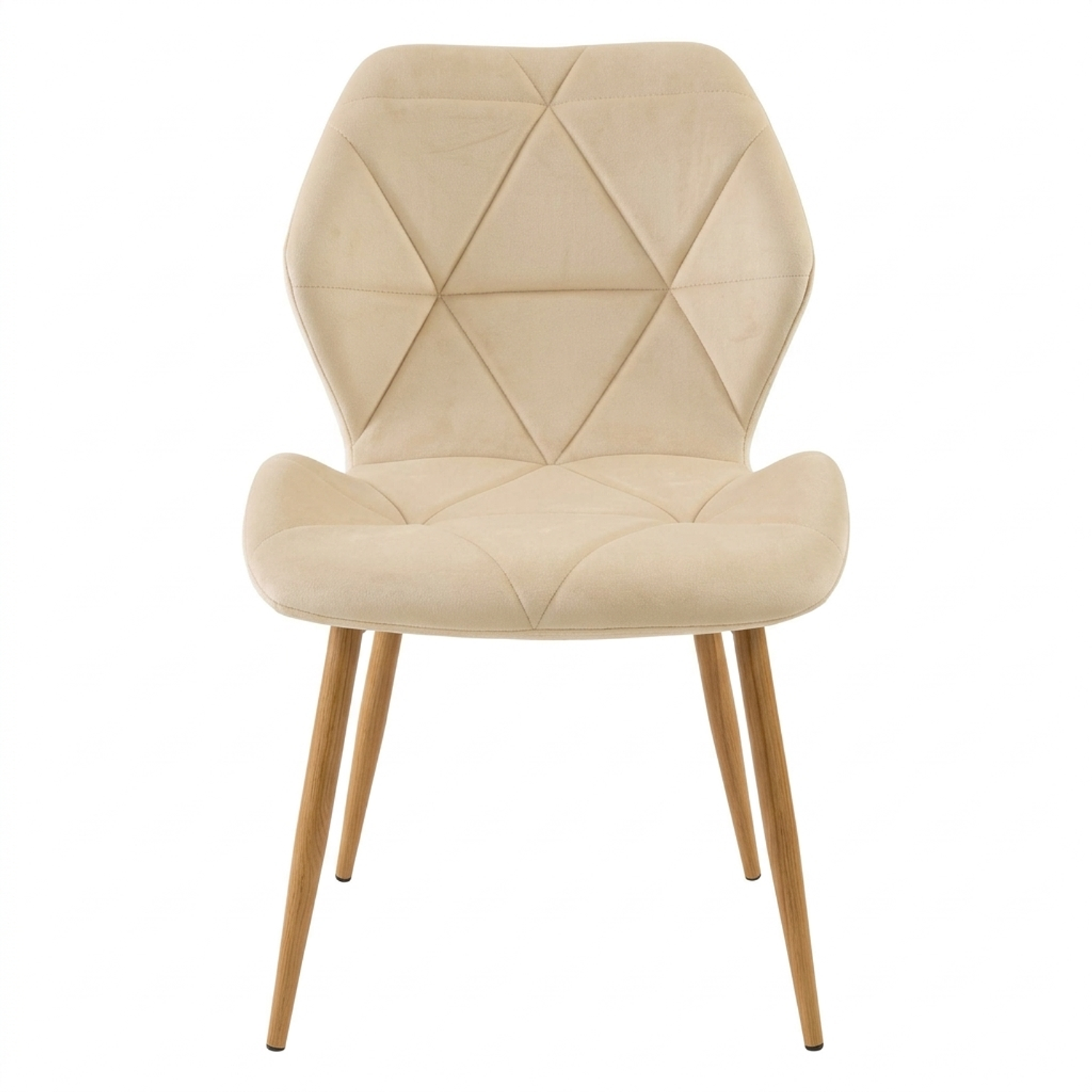 Silla Tapizada en Felpa Geométrica con Patas de Madera Nova Velvet 6
