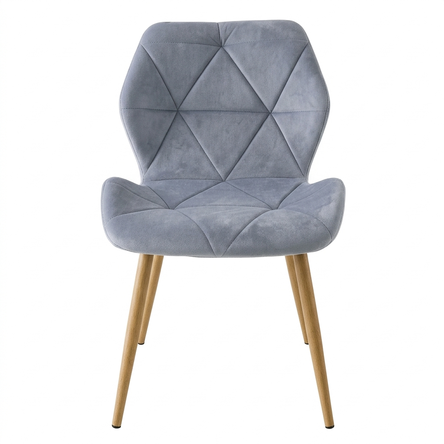 Silla Tapizada en Felpa Geométrica con Patas de Madera Nova Velvet 3