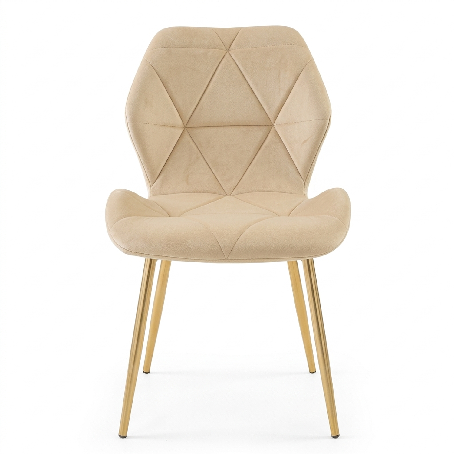 Silla Fiori Tapizada en Felpa con Patas Doradas Aura Velvet Gold 4