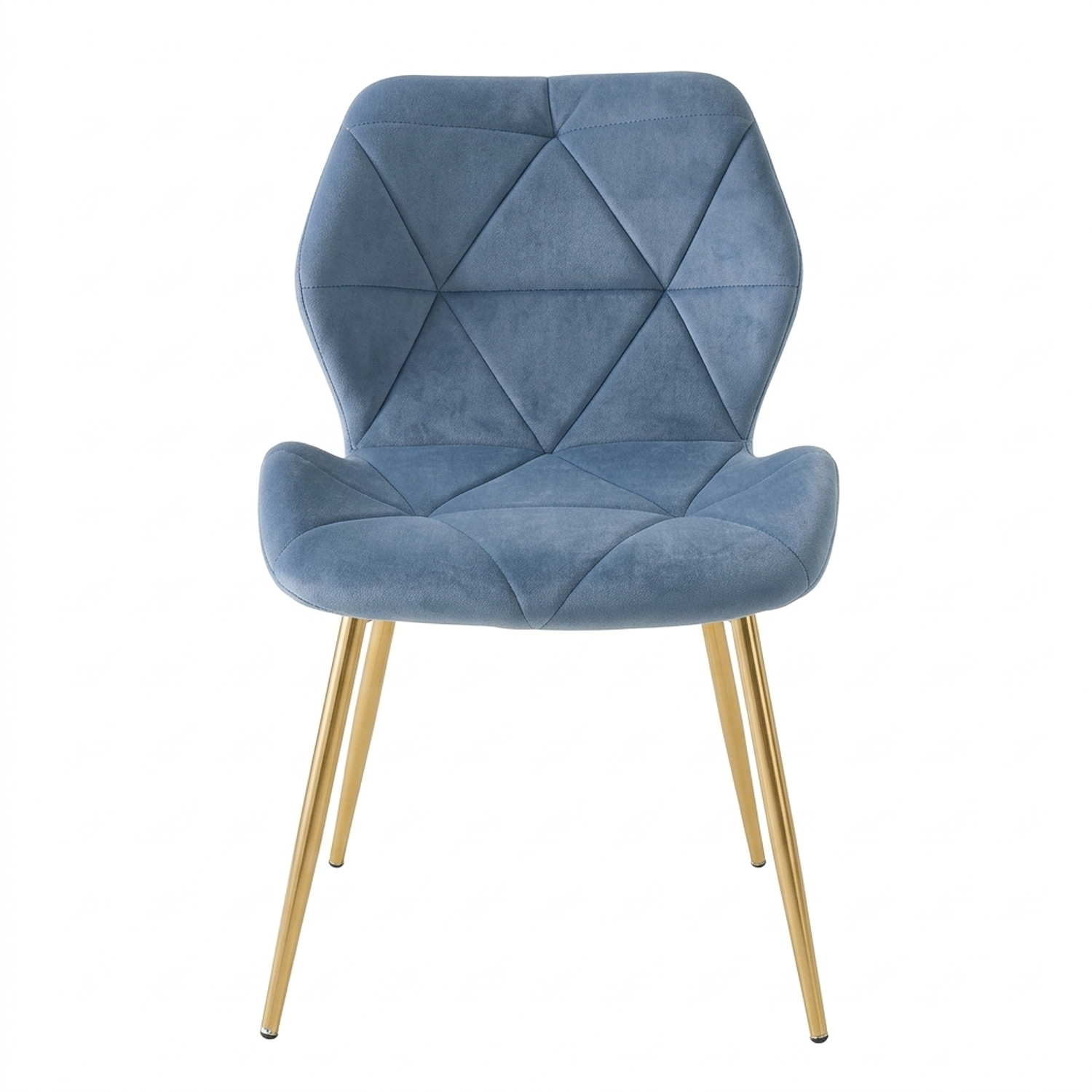 Silla Fiori Tapizada en Felpa con Patas Doradas Aura Velvet Gold 8