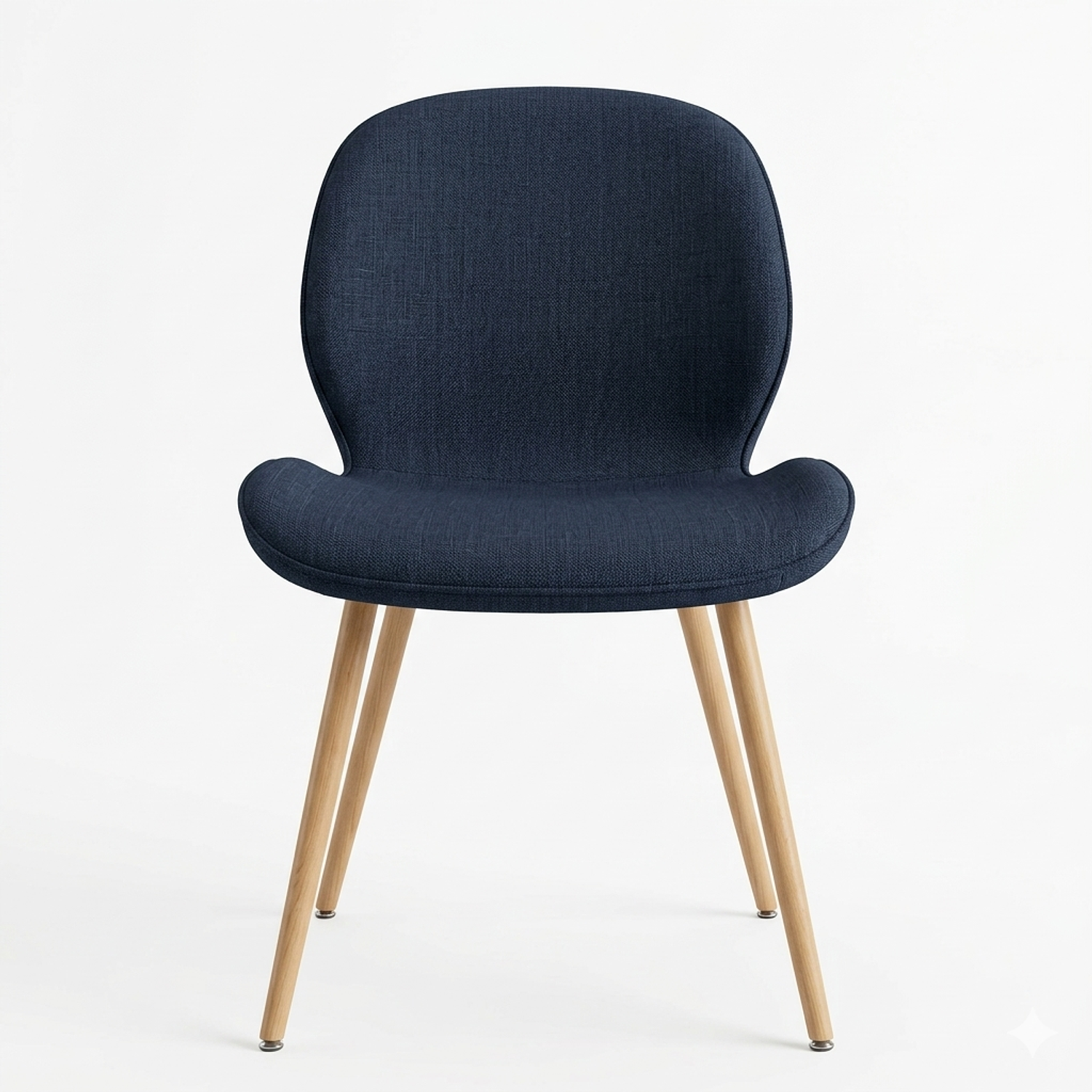 Silla Nórdica Tapizada en Lino Negro con Patas Metal Color Madera Noir Wood 4