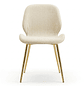Silla Nórdica Lino Beige con Patas Metálicas Doradas Aurelia Lino Gold - Miniatura 3
