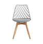 Silla Tulip Mesh de Eco Cuero con Asiento Acolchado y Patas de Madera Eco Mesh Wood - Miniatura 3