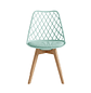 Silla Tulip Mesh de Eco Cuero con Asiento Acolchado y Patas de Madera Eco Mesh Wood - Miniatura 9