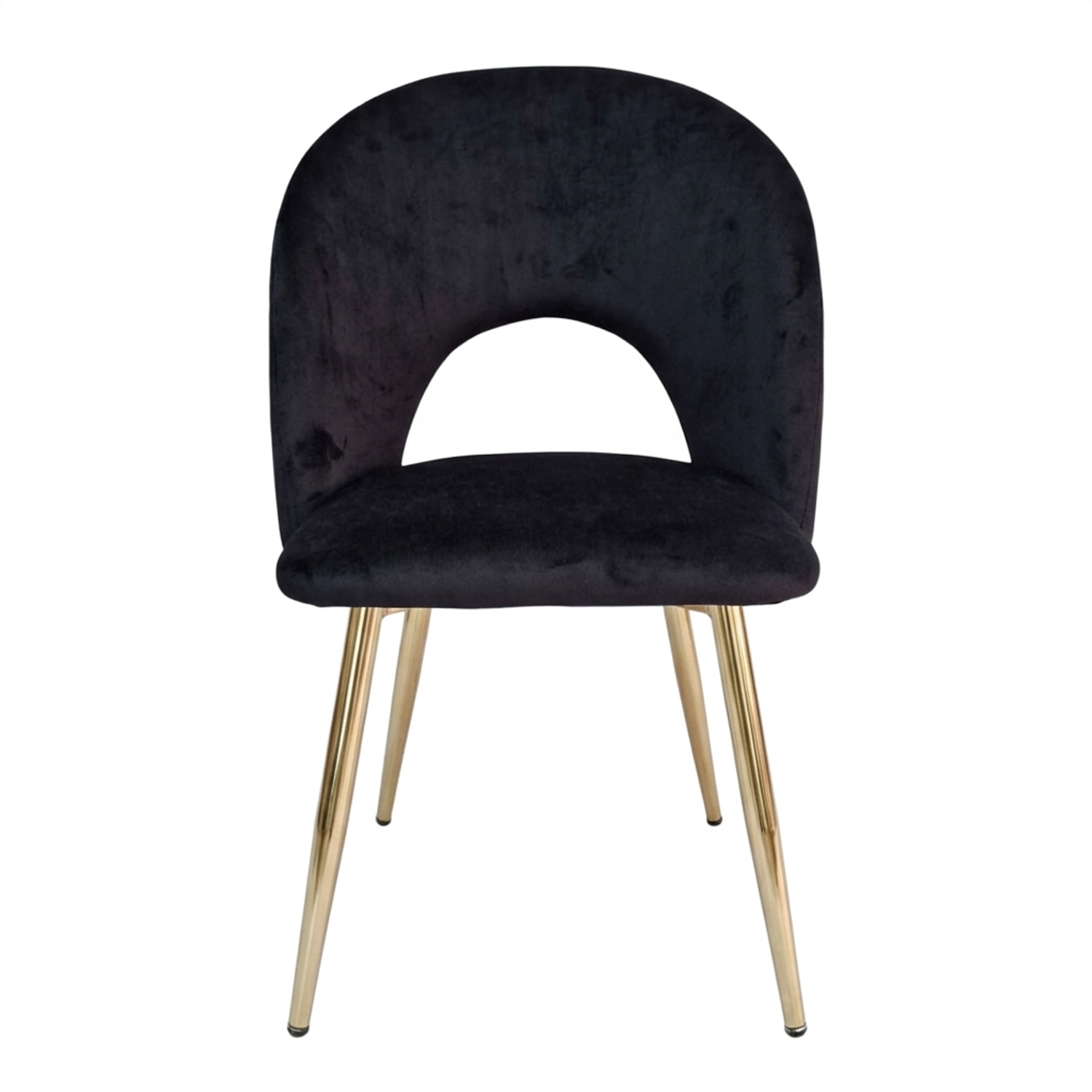 Silla Viena Tapizada en Felpa con Patas Doradas Velvet Gold 2